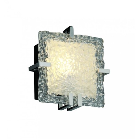 Justice Design Group GLA-5550-LACE-DBRZ Veneto Luce Collection ADA Clips Square Wall Sconce